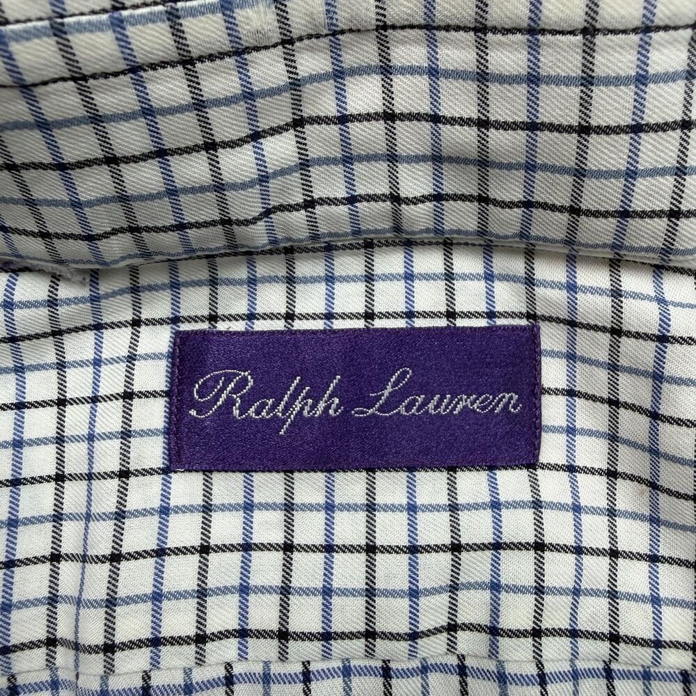 Ralph Lauren Shirt Mens 2XL White Purple Label Long Sleeve Button Up Dress - Picture 3 of 10